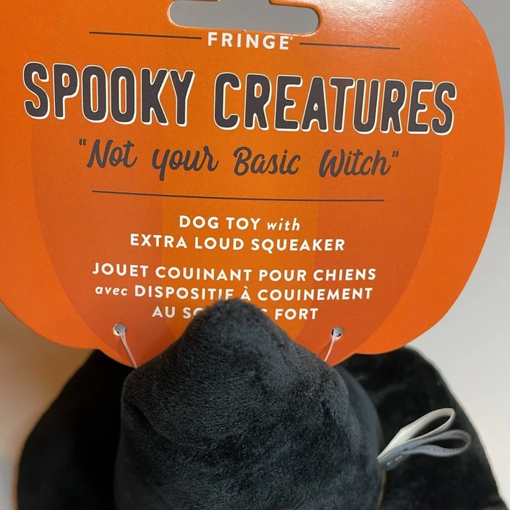 Spooky creatures Halloween witches hat dog toy New